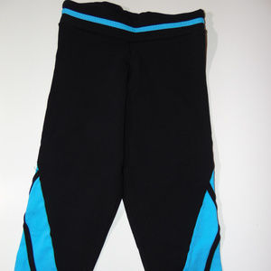 Margarita Supplex Yoga Crop Leggings Blue/Black